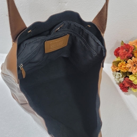 Coach women's signature classic large tote Derby brown leather F59818 - Picture 7 of 15